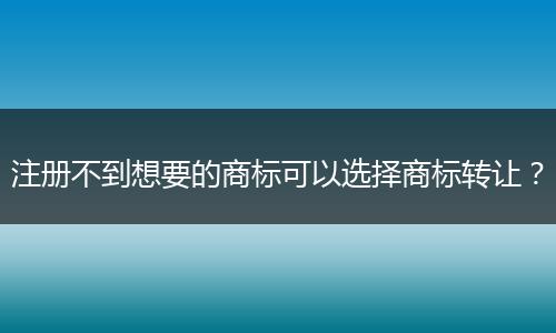 注册不到想要的商标可以选择商标转让？