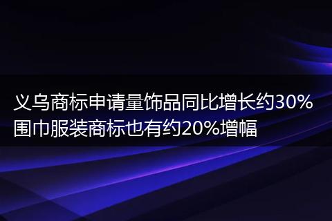 义乌商标申请量饰品同比增长约30% 围巾服装商标也有约20%增幅