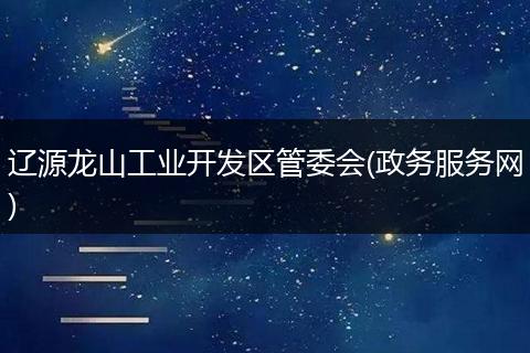 辽源龙山工业开发区管委会(政务服务网)