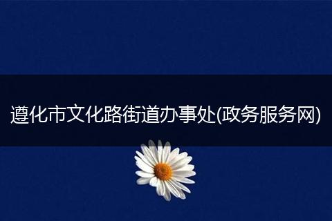 遵化市文化路街道办事处(政务服务网)