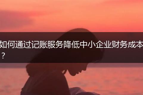如何通过记账服务降低中小企业财务成本？