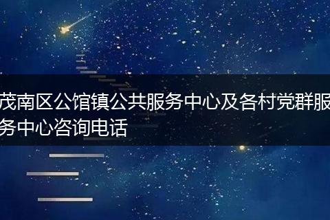 茂南区公馆镇公共服务中心及各村党群服务中心咨询电话