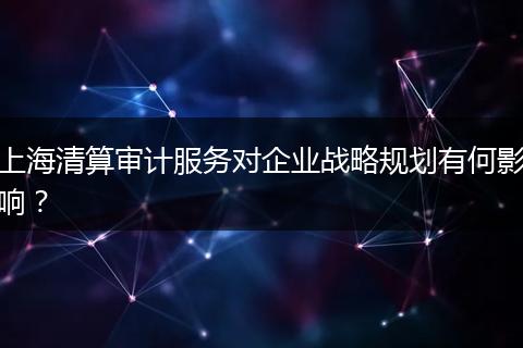 上海清算审计服务对企业战略规划有何影响？