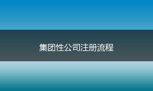 集团性公司注册流程