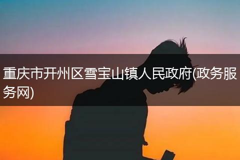 重庆市开州区雪宝山镇人民政府(政务服务网)