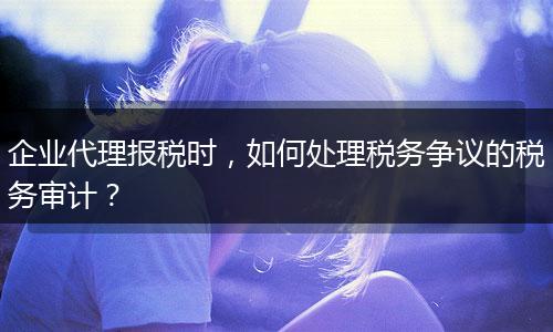 企业代理报税时，如何处理税务争议的税务审计？