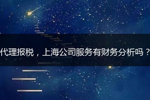 代理报税，上海公司服务有财务分析吗？
