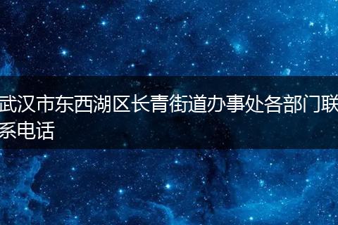 武汉市东西湖区长青街道办事处各部门联系电话