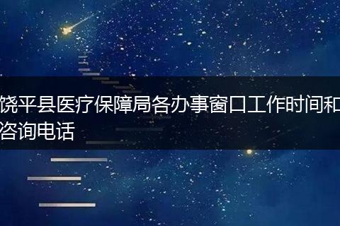 饶平县医疗保障局各办事窗口工作时间和咨询电话