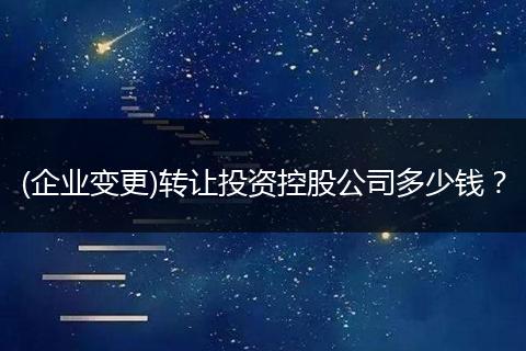 (企业变更)转让投资控股公司多少钱?