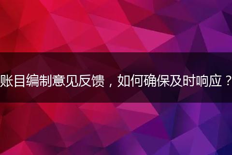 账目编制意见反馈，如何确保及时响应？