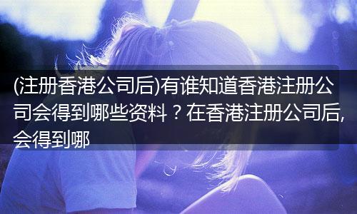 (注册香港公司后)有谁知道香港注册公司会得到哪些资料?在香港注册公司后,会得到哪
