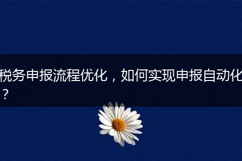 税务申报流程优化，如何实现申报自动化？
