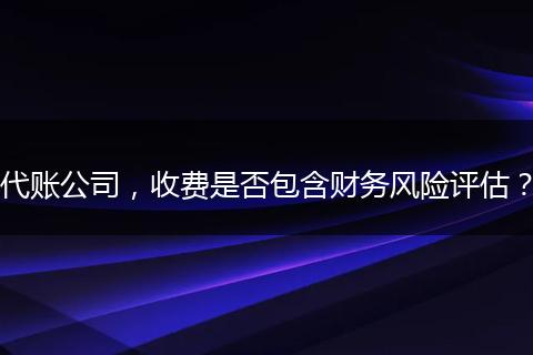 代账公司，收费是否包含财务风险评估？