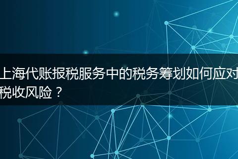 上海代账报税服务中的税务筹划如何应对税收风险？