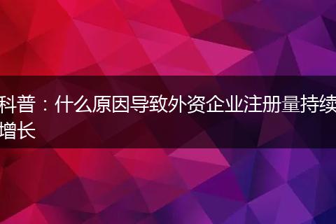 科普:什么原因导致外资企业注册量持续增长