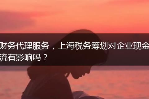 财务代理服务，上海税务筹划对企业现金流有影响吗？
