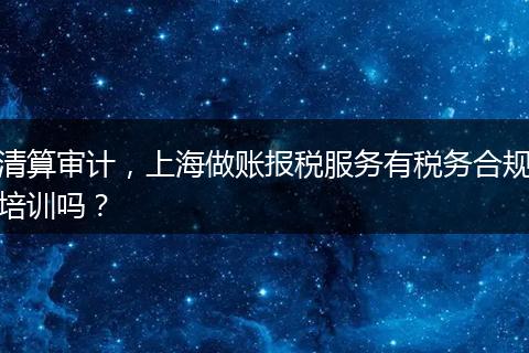 清算审计，上海做账报税服务有税务合规培训吗？