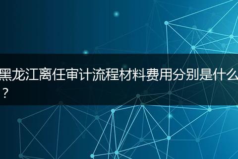 黑龙江离任审计流程材料费用分别是什么？