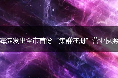 海淀发出全市首份“集群注册”营业执照