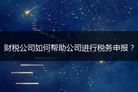 财税公司如何帮助公司进行税务申报？