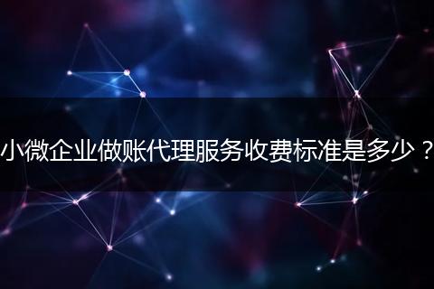 小微企业做账代理服务收费标准是多少？