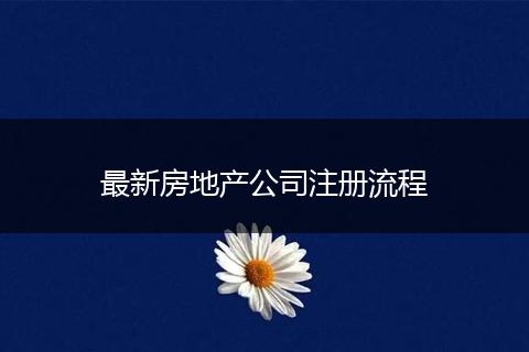 最新房地产公司注册流程