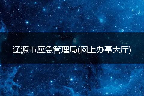 辽源市应急管理局(网上办事大厅)