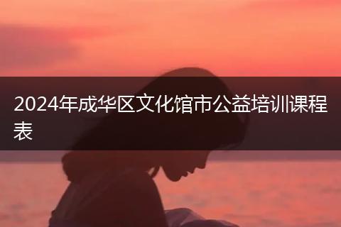 2024年成华区文化馆市公益培训课程表