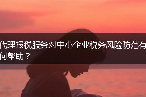 代理报税服务对中小企业税务风险防范有何帮助？
