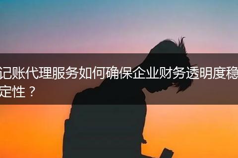 记账代理服务如何确保企业财务透明度稳定性？