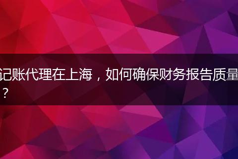 记账代理在上海，如何确保财务报告质量？