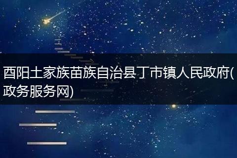 酉阳土家族苗族自治县丁市镇人民政府(政务服务网)