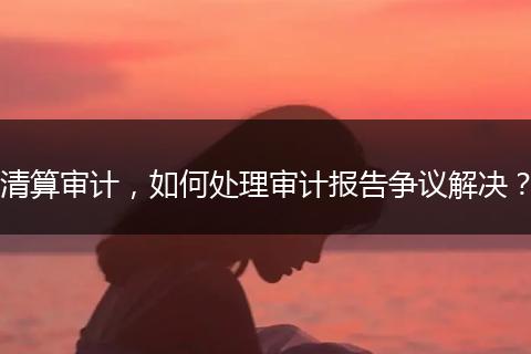 清算审计，如何处理审计报告争议解决？
