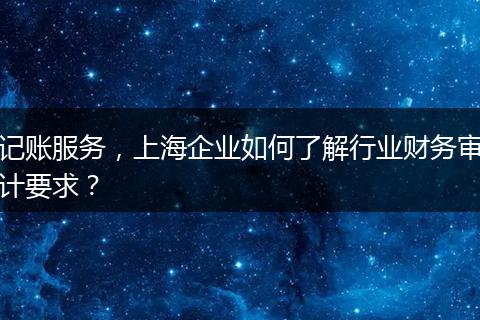 记账服务，上海企业如何了解行业财务审计要求？