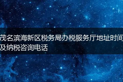 茂名滨海新区税务局办税服务厅地址时间及纳税咨询电话