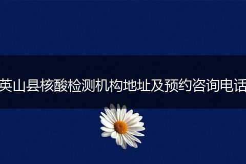 英山县核酸检测机构地址及预约咨询电话