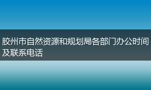 胶州市自然资源和规划局各部门办公时间及联系电话