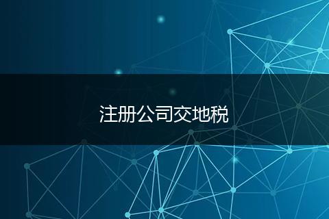 注册公司交地税