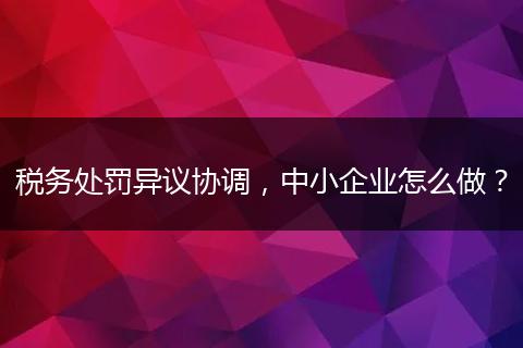 税务处罚异议协调，中小企业怎么做？