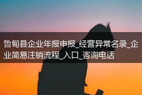 鲁甸县企业年报申报_经营异常名录_企业简易注销流程_入口_咨询电话