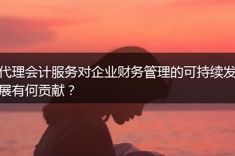 代理会计服务对企业财务管理的可持续发展有何贡献？