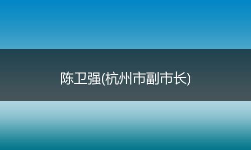 陈卫强(杭州市副市长)