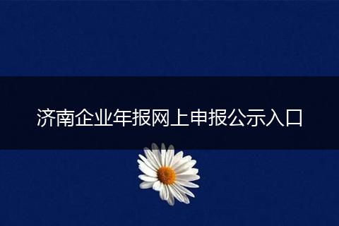 济南企业年报网上申报公示入口