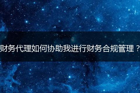 财务代理如何协助我进行财务合规管理？
