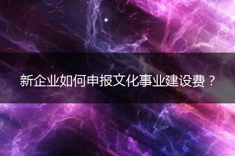 新企业如何申报文化事业建设费？