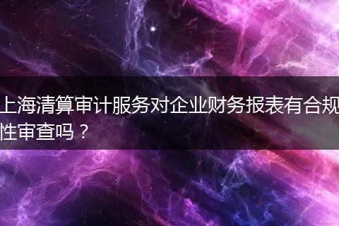 上海清算审计服务对企业财务报表有合规性审查吗？