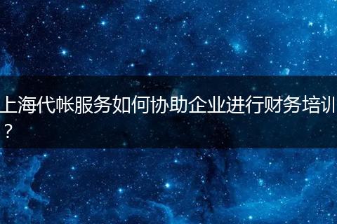 上海代帐服务如何协助企业进行财务培训？