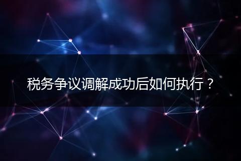 税务争议调解成功后如何执行？