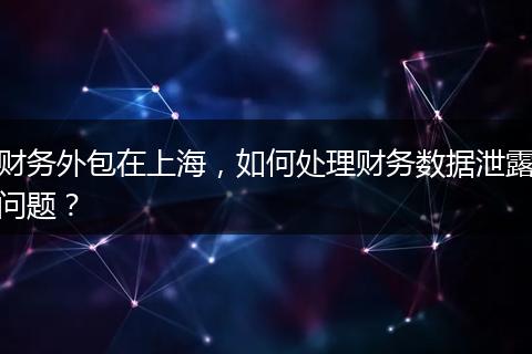 财务外包在上海，如何处理财务数据泄露问题？